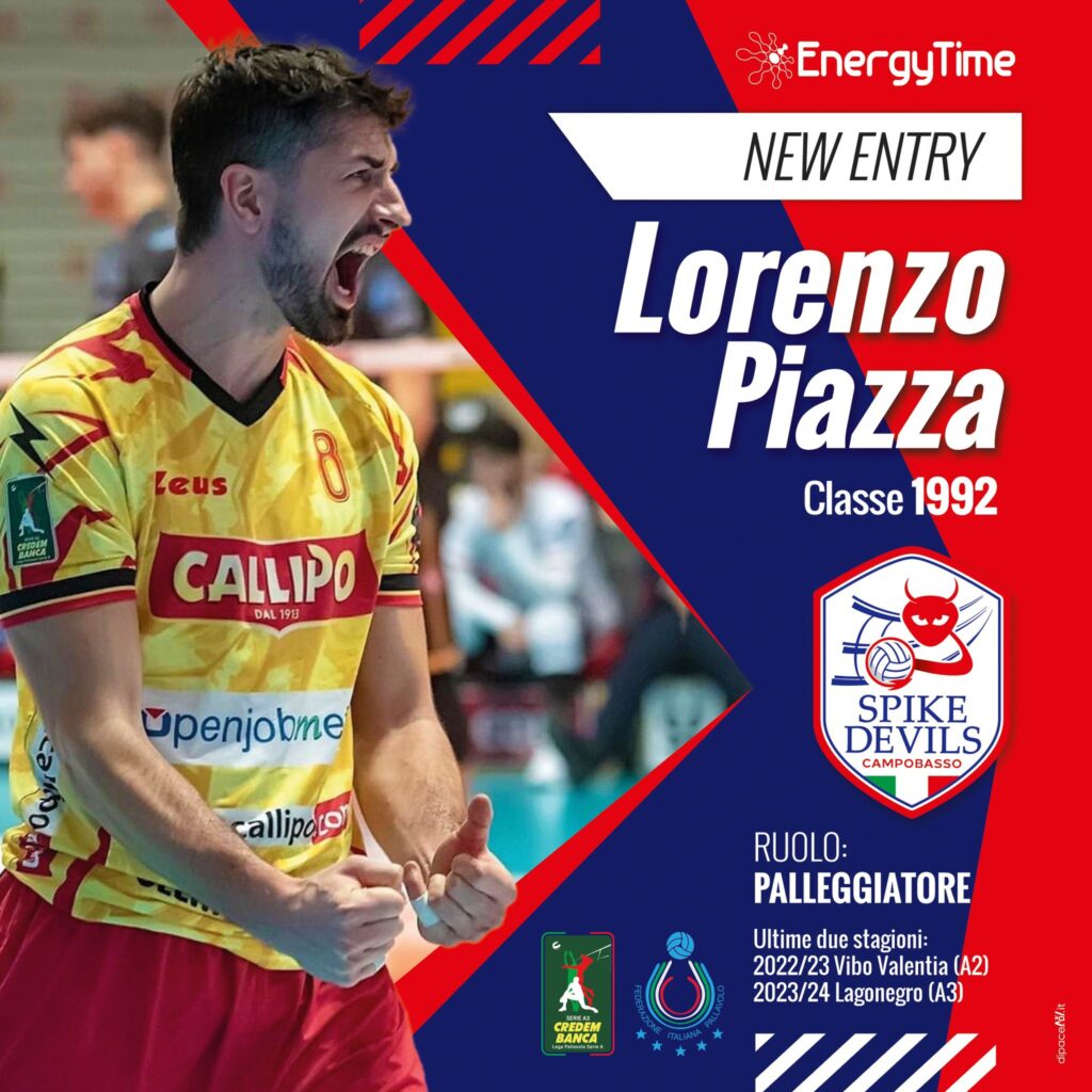 EnergyTime Spike Devils, le strategie rossoblù passeranno per le mani di Lorenzo Piazza